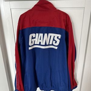 NFL New York Giants Jacket Blue Mens 2XL Full Zip Football Track Style